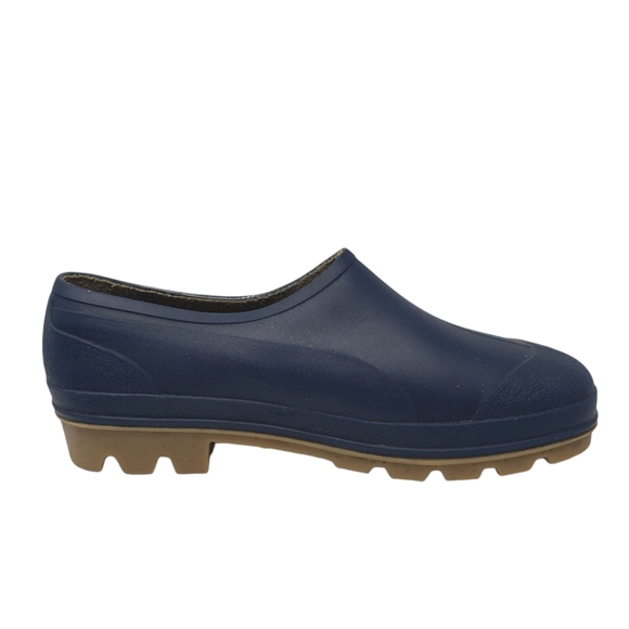 Navy Blue Garden Shoes Size 38 (US Womens 8) Made in France Tan Gum Thick Soles - Picture 5 of 9